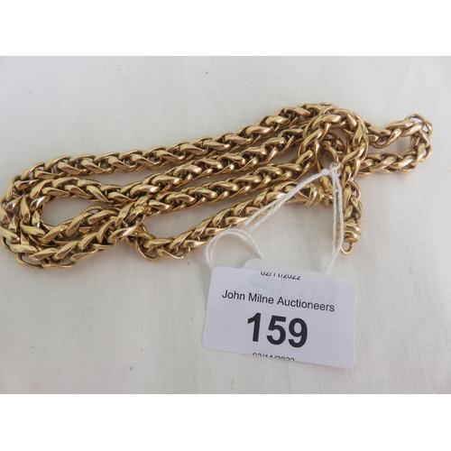 159 - 9ct. Gold Rope Necklace, 30.2 grams, 21 ins.