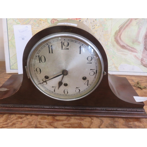 195 - Wooden cased mantel clock