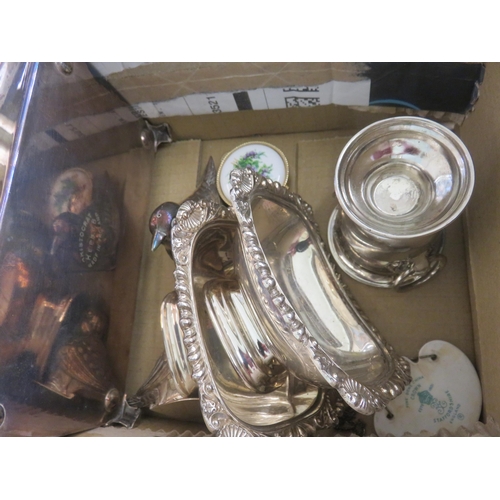 199 - Box containing Plated Cruets and Other Plates