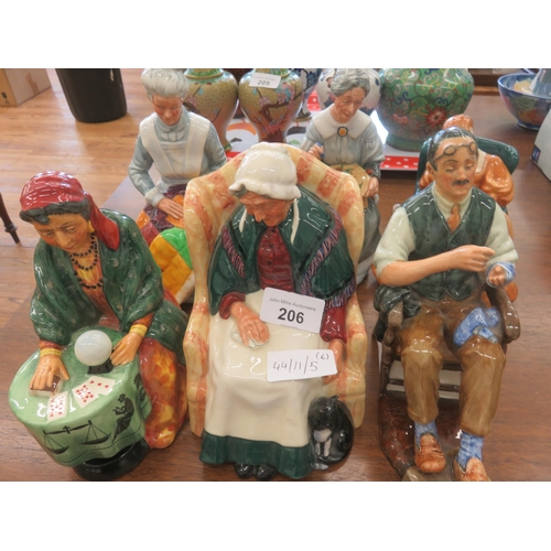 206 - Six Doulton Figures