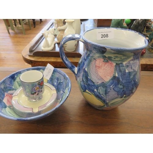 208 - Majolica Bowl and Jug and Noritake Ashtray