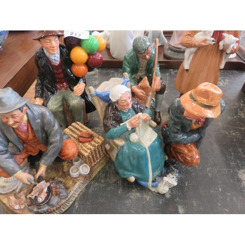 217 - Six Doulton Figures