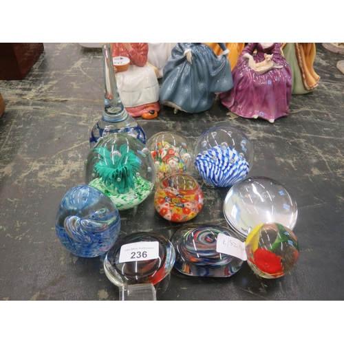 236 - 10 Glass Paperweights