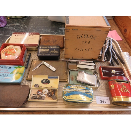 241 - Quantity of Medicine, Tobacco Tins and Other oddments