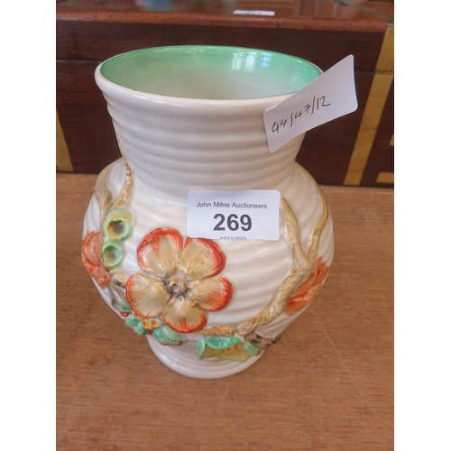 269 - Cream coloured Clarice Cliff Vase