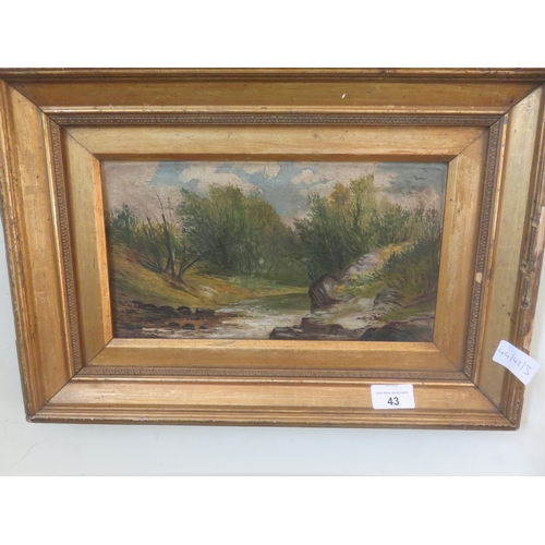 43 - Gilt Framed Oil Painting, River Scene