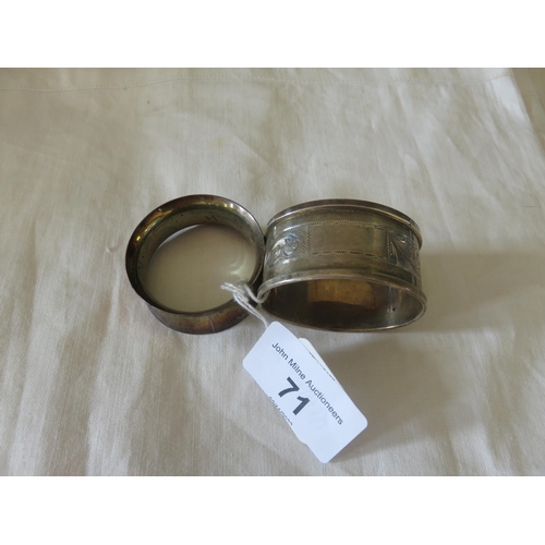 71 - Two silver napkin rings