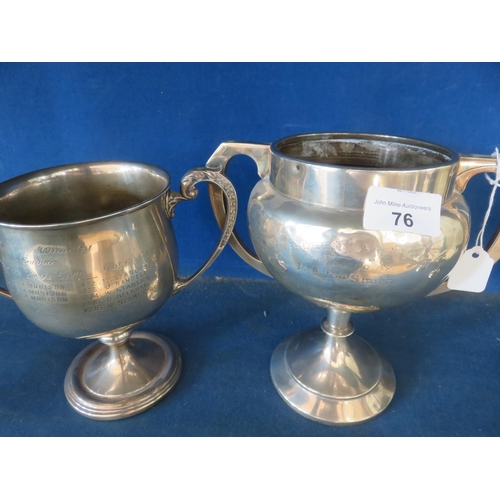 76 - Silver Aberdeen Lads Club Golf Cup Trophy Hallmarked Birmingham 1937 and Silver Aberdeen Las Club Ha... 