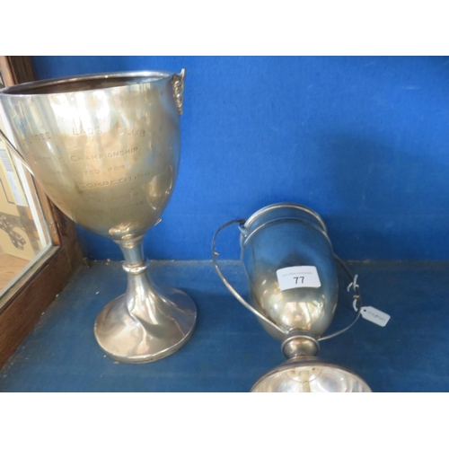 77 - Silver ALC Sports Championship Trophy Birmingham 1932 (Handle Missing) and Woodside Lads Club Sports... 