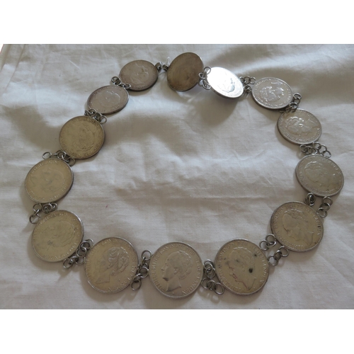 81 - Fourteen 1930's 2½ Guilder Coins as Belt