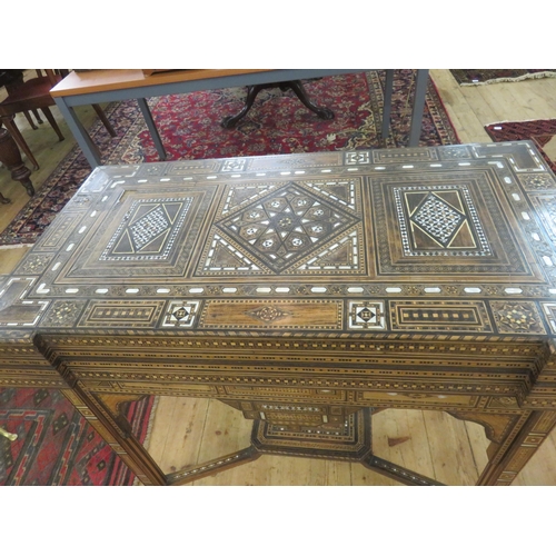 432 - Moorish/Syrian Mother of Pearl Marquetry Inlaid Games Table.  This was purchased in 1919 as per writ... 