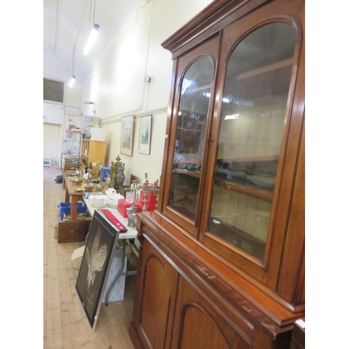 446 - Two Piece Mahogany Cabinet