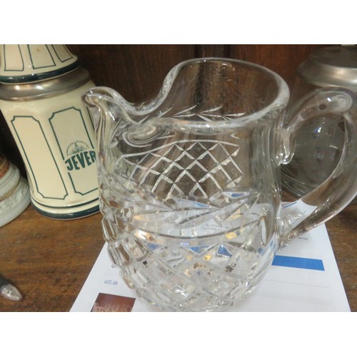 66 - Large collection of cut and other glass ware including Lalique and two Water Jugs