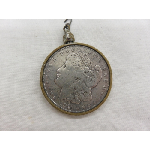 124 - Mounted American Silver Dollar