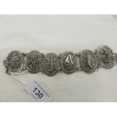 130 - White Metal Bracelet