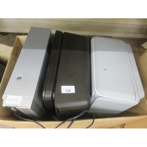 150 - Box Containing Two Printers, D.V.D. Player and Freeview