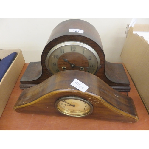 162 - Two Wooden Mantel Clocks