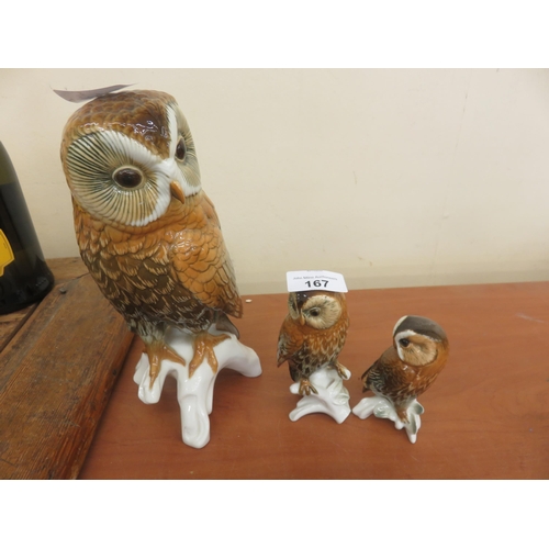 167 - Three Owl Figures