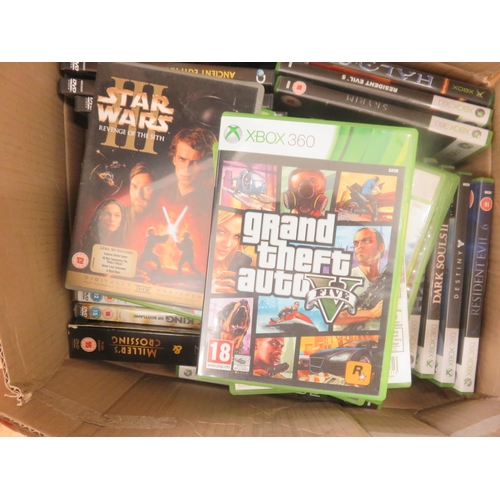 Box of Xbox, Games, DVD's and Bags