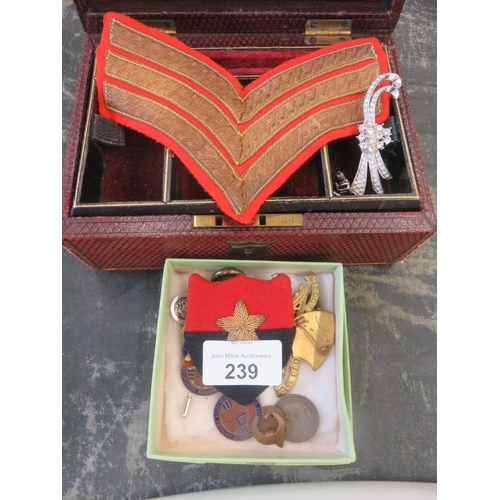 239 - Jewellery Boxes with Badges Etc