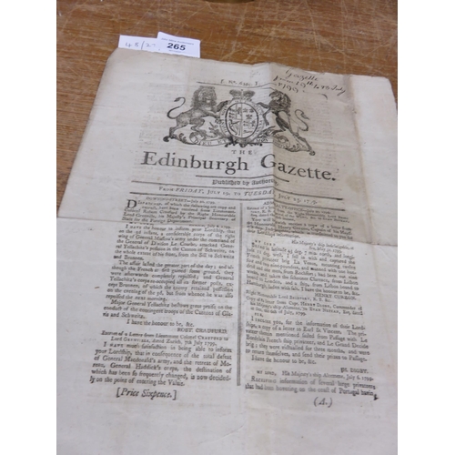 265 - Edinburgh Gazette dated 1799