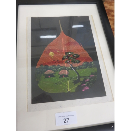 27 - Three Framed Leaf Pictures