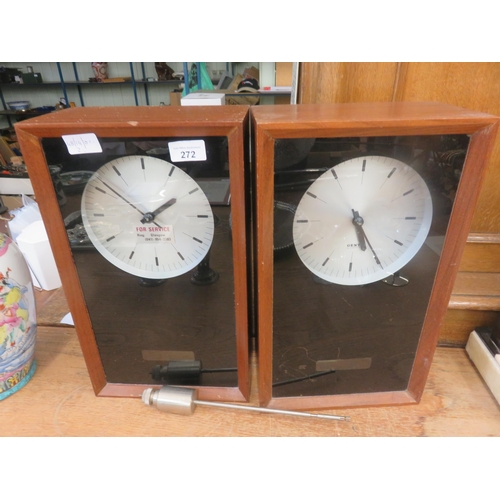 272 - Two Wooden and Glass Cased Clocks