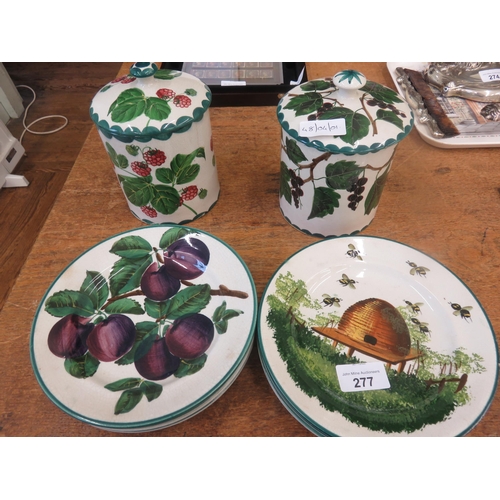 277 - Two Wemyss Jars and Six Plates