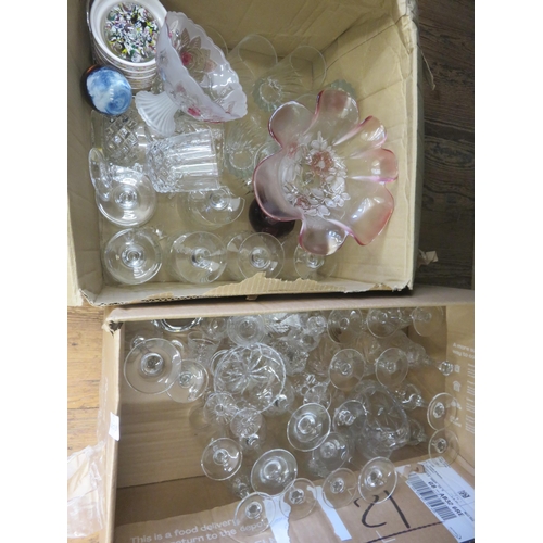 281 - Three boxes of Mixed Glass ware and Decanters