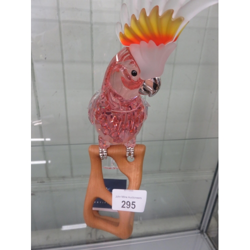 295 - Swarovski Pink Parrot Figure on perch