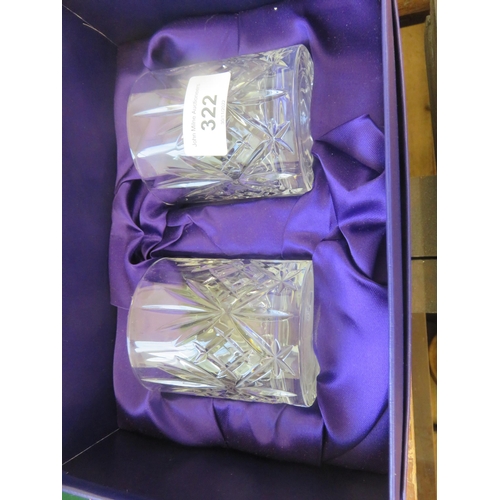 322 - Two Edinburgh Crystal Tumblers in case