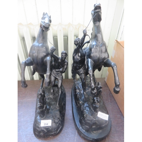 354 - Two Spelter Horse Figures