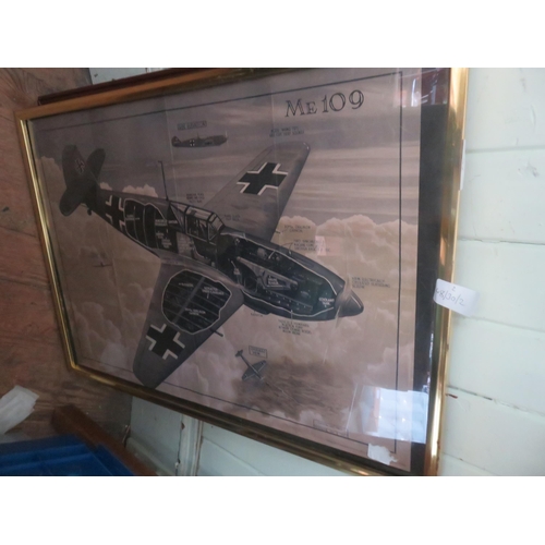 37 - Reproduction WW2 Propaganda, Poster and Framed Messerschmitt Poster