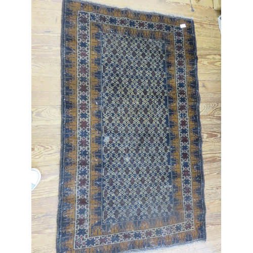 465 - Blue Fringed Rug 55