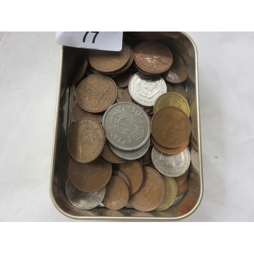 77 - Tin with mixed Coins