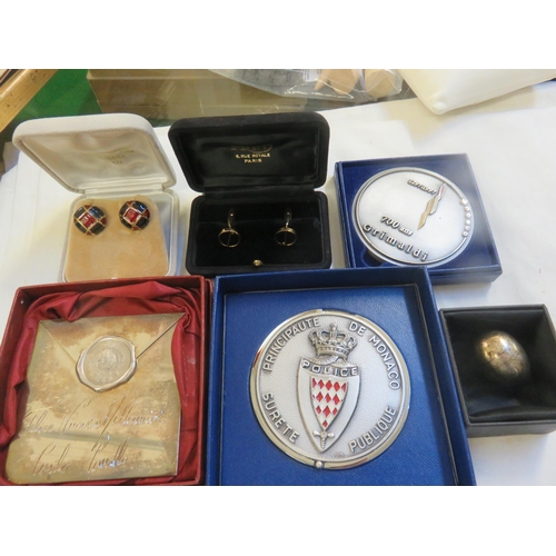 186 - Quantity of Cufflinks, Monaco Police Trinket Box etc.