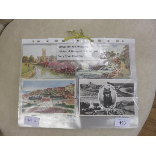 193 - Plastic sleeve containing 20 Postcards