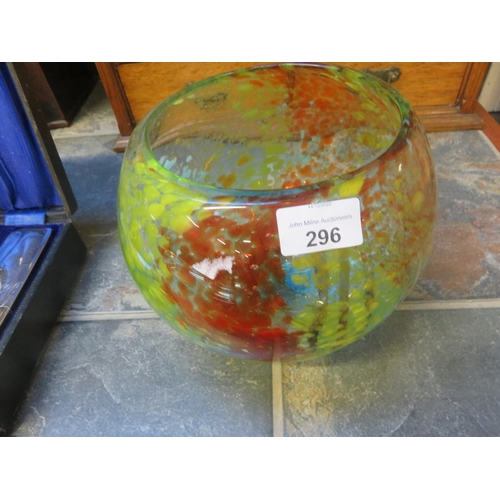 296 - Multi coloured Glass Bowl