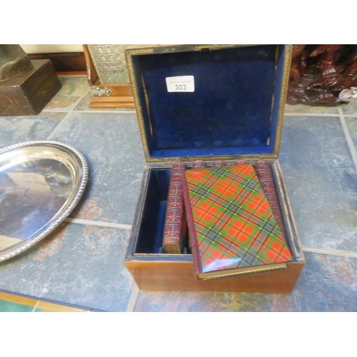 303 - Cased Set of Scotts Poetical Works With Mauchline Tartanware Covers, in Original Fitted Box.