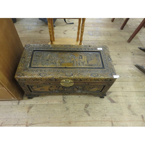 435 - Large Chinese Wood Carved Chest