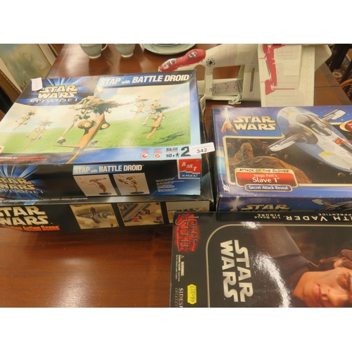 342 - Five boxes Star Wars Toys