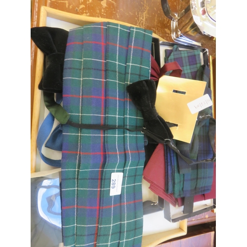 289 - Tray containing Tartan, Bow Ties etc.