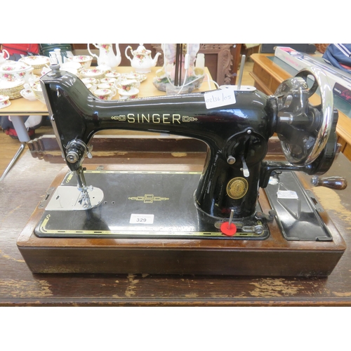 329 - Cased Singer Sewing Machine