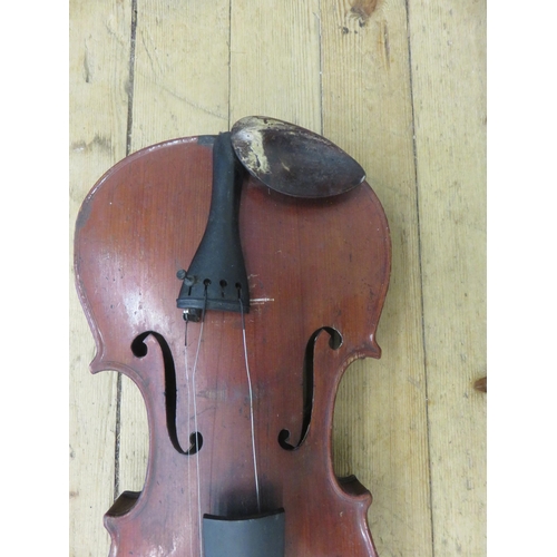 169 - Cased Violin, repaired in Aberdeen 1900 by J. Stuart