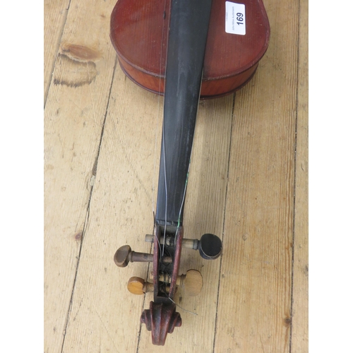 169 - Cased Violin, repaired in Aberdeen 1900 by J. Stuart