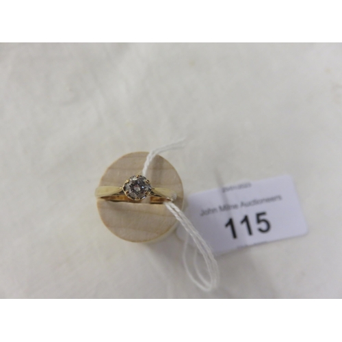 115 - 9ct. Gold Solitaire Diamond Ring