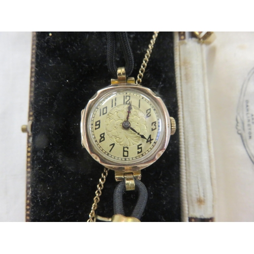 120 - Lady's 9ct Gold Faced Cocktail Watch