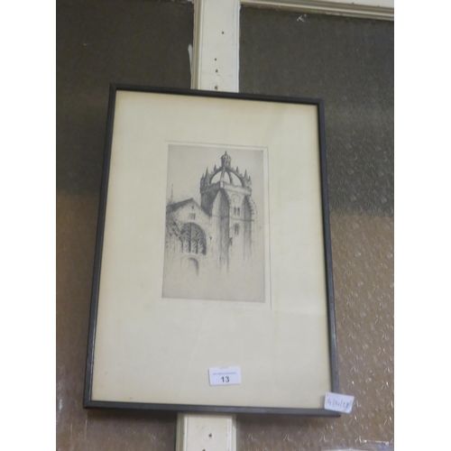 13 - Two Framed Etchings 