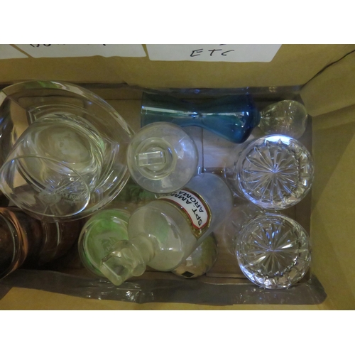 250 - Two Chemist Bottles and other glass