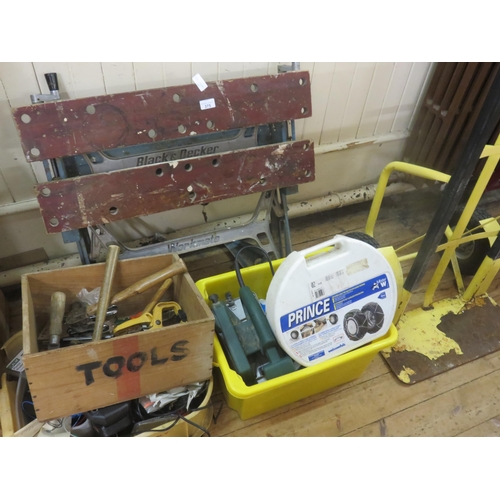 375 - Work Bench, Sack Barrow, quantity of tools